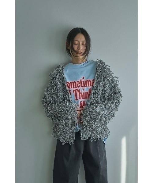 marjour（マージュール）の「MIX LOOP KNIT CARDIGAN（カーディガン/ボレロ・レディース・グレー/ベージュ・M）」の2枚目の写真