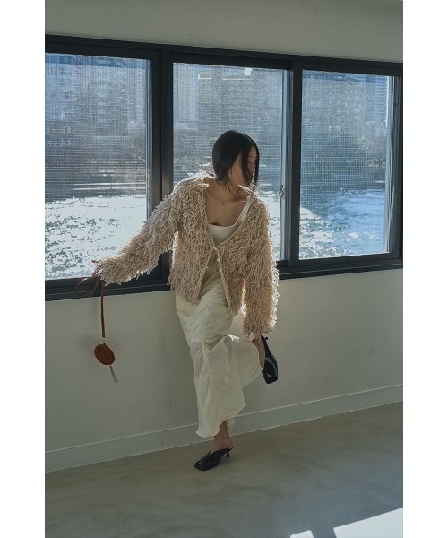 marjour（マージュール）の「MIX LOOP KNIT CARDIGAN（カーディガン/ボレロ・レディース・グレー/ベージュ・M）」の5枚目の写真