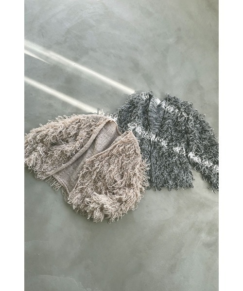 marjour（マージュール）の「MIX LOOP KNIT CARDIGAN（カーディガン/ボレロ・レディース・グレー/ベージュ・M）」の9枚目の写真