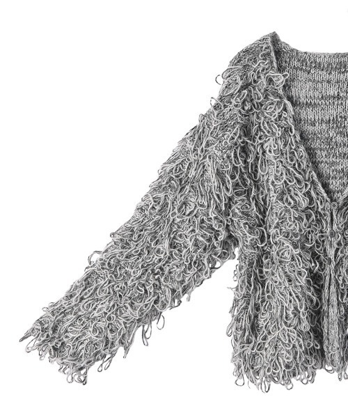 marjour（マージュール）の「MIX LOOP KNIT CARDIGAN（カーディガン/ボレロ・レディース・グレー/ベージュ・M）」の15枚目の写真