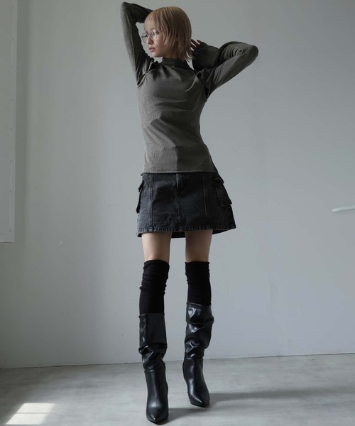 Ulysses（ユリシス）の「カットアウトハイネックカットソー（Tシャツ/カットソー・レディース・ブラック/グレー/ホワイト/キャメル・M/L）」の14枚目の写真