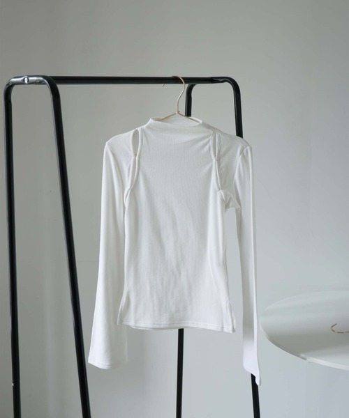 Ulysses（ユリシス）の「カットアウトハイネックカットソー（Tシャツ/カットソー・レディース・ブラック/グレー/ホワイト/キャメル・M/L）」の13枚目の写真