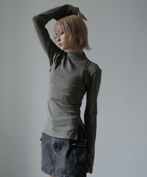 Ulysses（ユリシス）の「カットアウトハイネックカットソー（Tシャツ/カットソー・レディース・ブラック/グレー/ホワイト/キャメル・M/L）」の18枚目の写真