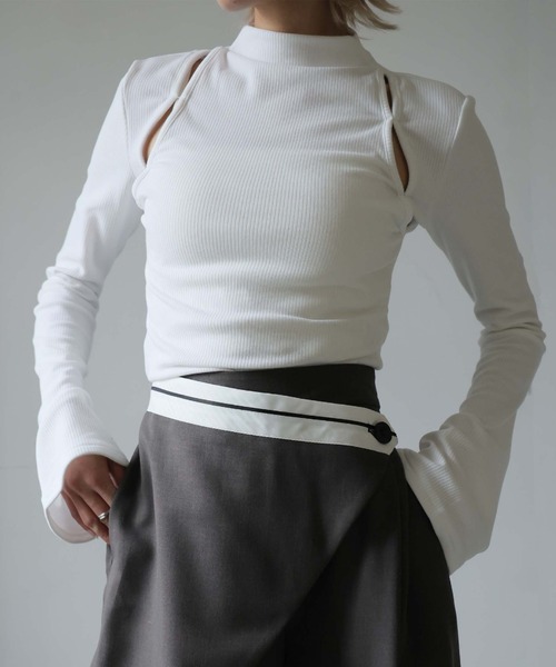 Ulysses（ユリシス）の「カットアウトハイネックカットソー（Tシャツ/カットソー・レディース・ブラック/グレー/ホワイト/キャメル・M/L）」の9枚目の写真