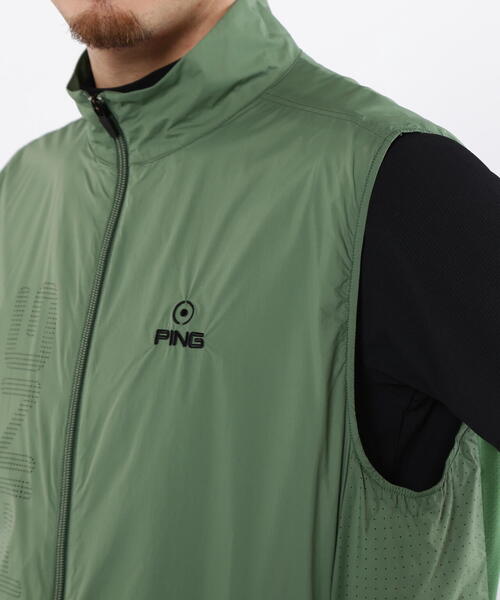 セール】【PING APPAREL】ストレッチ布帛/メッシュジャガード