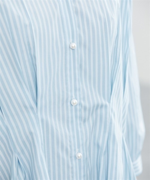 7days Life Styling(セブンデイズライフスタイリング)の「パール調ボタンタックペプラムシャツ(シャツ/ブラウス・レディース・ブルー系/ホワイト系・S/M/L/LL/3L)」の13枚目の写真