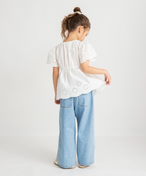 BRANSHES(ブランシェス)の「【綿100%】ローンスカラップ刺繍チュニック(シャツ/ブラウス・キッズ・オフホワイト/ラベンダー・90/110/100/130/150/140/120)」の12枚目の写真