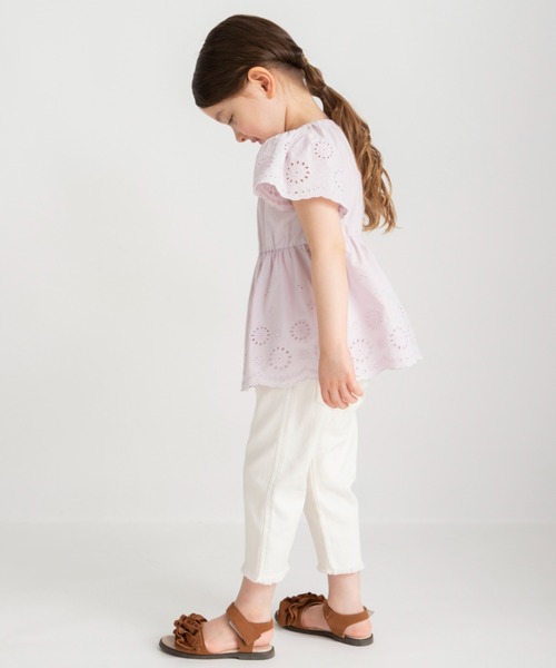 BRANSHES(ブランシェス)の「【綿100%】ローンスカラップ刺繍チュニック(シャツ/ブラウス・キッズ・オフホワイト/ラベンダー・90/110/100/130/150/140/120)」の15枚目の写真