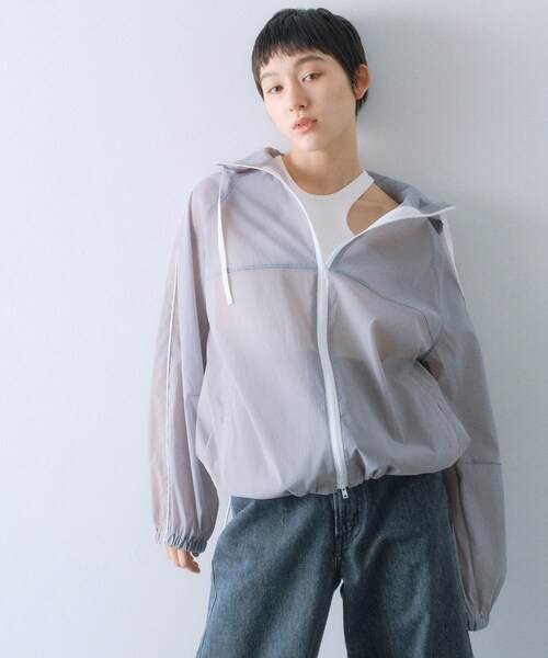 CODE A（コードエー）の「sheer sporty blouson（ブルゾン・レディース・ブラック/ホワイト/グレー・00）」の5枚目の写真