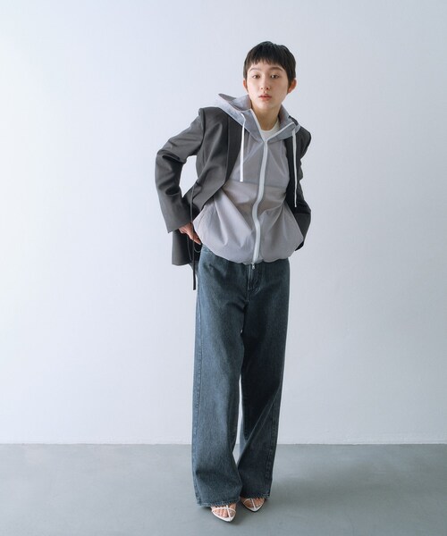 CODE A（コードエー）の「sheer sporty blouson（ブルゾン・レディース・ブラック/ホワイト/グレー・00）」の6枚目の写真