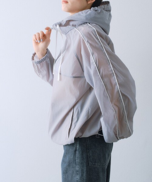 CODE A（コードエー）の「sheer sporty blouson（ブルゾン・レディース・ブラック/ホワイト/グレー・00）」の10枚目の写真