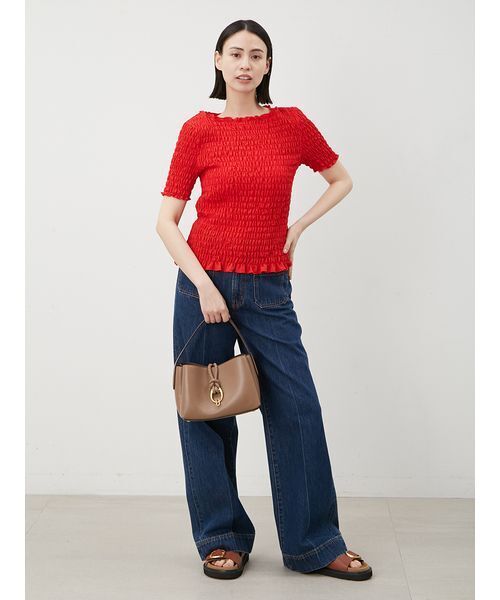 Mila Owen（ミラオーウェン）の「シャーリングブラウス（Tシャツ/カットソー・レディース・レッド/ホワイト/チャコールグレー/その他・1/0）」の15枚目の写真