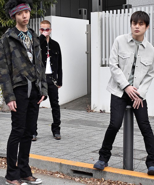 blackmeans(ブラックミーンズ)の「blackmeans LABORATORY R別注 “Dot Pattern” フレアパンツ(デニムパンツ・メンズ・ブラック・3)」の14枚目の写真