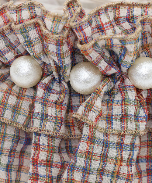 SMIR NASLI（サミールナスリ）の「フリル×パールバケツ型カゴバッグ（かごバッグ・レディース・ナチュラル/ブラウン/ブラック・FREE）」の18枚目の写真