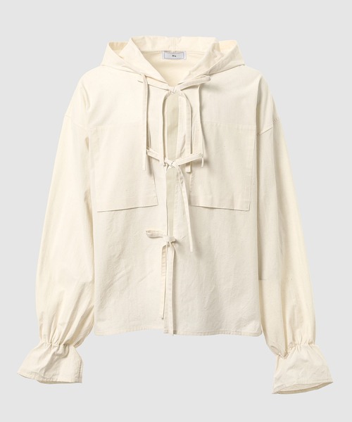 COTTON SILK 2P RIBBON HOOD SHIRT（シャツ/ブラウス）｜Urig 
