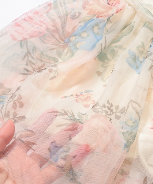 セール】チュール レイヤード 花柄 ワンピース 水着（水着