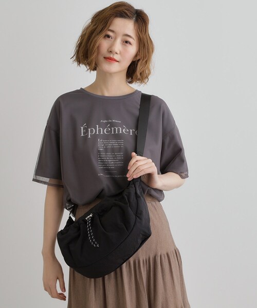 grove（グローブ）の「ドロストポケットナイロンショルダー（ショルダーバッグ・レディース・ライトベージュ/ダークグレー/ブラック/ライトグリーン・00）」の7枚目の写真