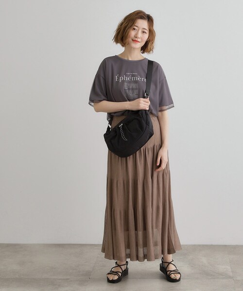 grove（グローブ）の「ドロストポケットナイロンショルダー（ショルダーバッグ・レディース・ライトベージュ/ダークグレー/ブラック/ライトグリーン・00）」の8枚目の写真