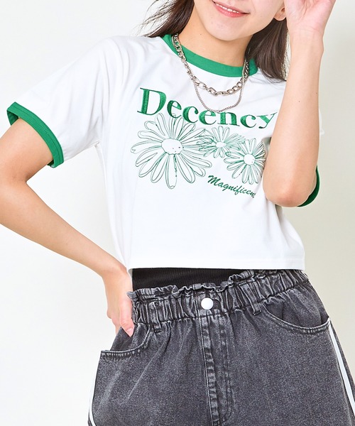 GORGE(ゴージ)の「配色フラワータンタケTシャツ(Tシャツ/カットソー・レディース・ブラック/レッド/グリーン・F)」の3枚目の写真