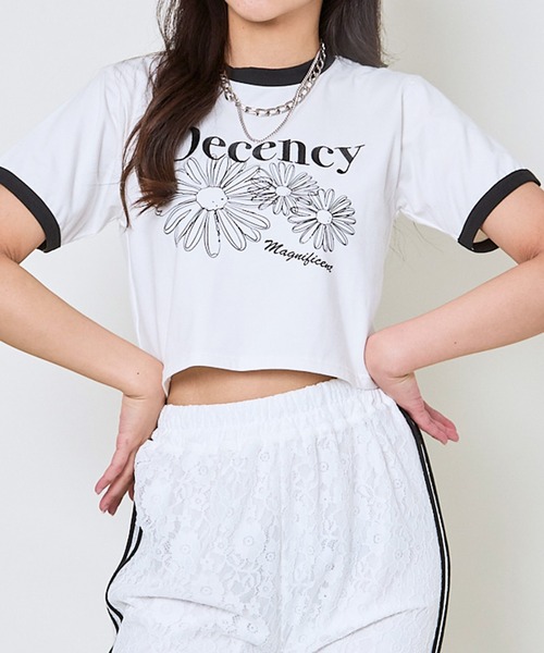 GORGE(ゴージ)の「配色フラワータンタケTシャツ(Tシャツ/カットソー・レディース・ブラック/レッド/グリーン・F)」の2枚目の写真