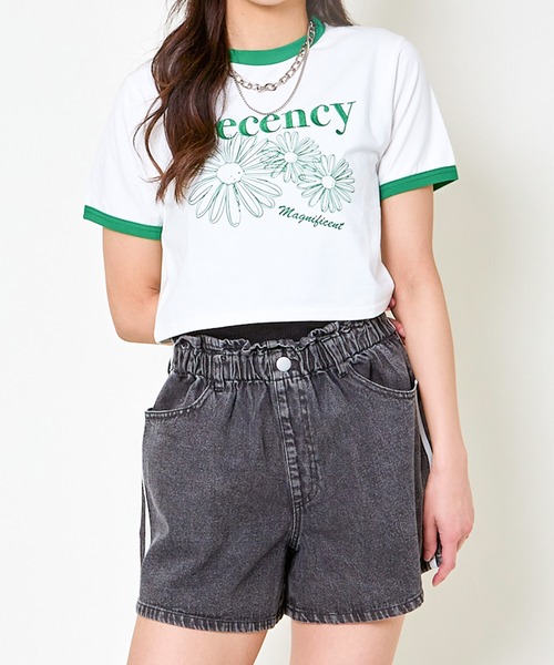 GORGE(ゴージ)の「配色フラワータンタケTシャツ(Tシャツ/カットソー・レディース・ブラック/レッド/グリーン・F)」の9枚目の写真