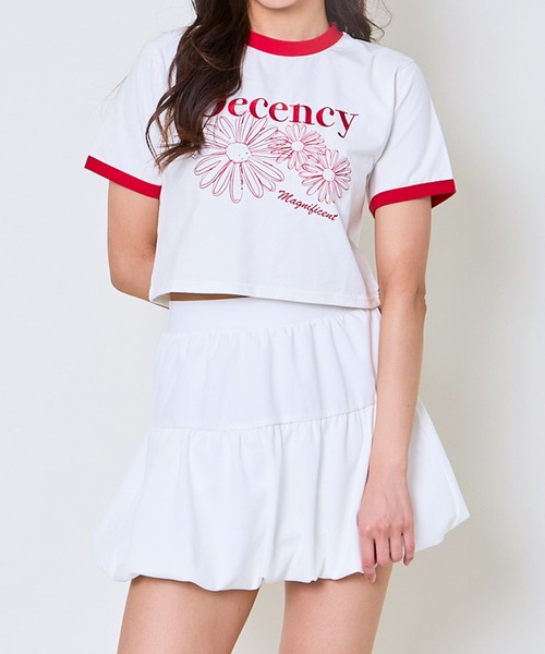 GORGE(ゴージ)の「配色フラワータンタケTシャツ(Tシャツ/カットソー・レディース・ブラック/レッド/グリーン・F)」の13枚目の写真