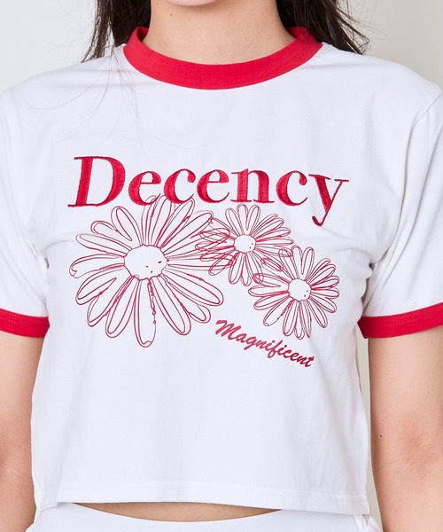 GORGE(ゴージ)の「配色フラワータンタケTシャツ(Tシャツ/カットソー・レディース・ブラック/レッド/グリーン・F)」の5枚目の写真
