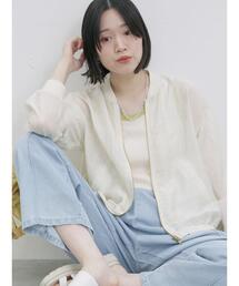 Samansa Mos2 blue | ダブルジップシアーブルゾン(ブルゾン)