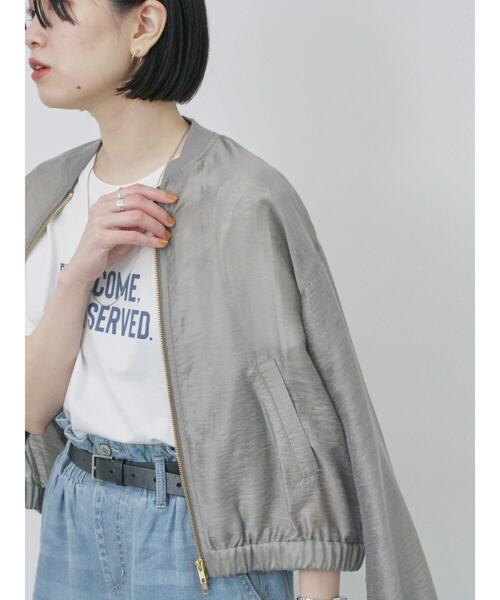 Samansa Mos2 blue（サマンサモスモスブルー）の「ダブルジップシアーブルゾン（ブルゾン・レディース・キナリ/ブルー/グレー・F）」の8枚目の写真