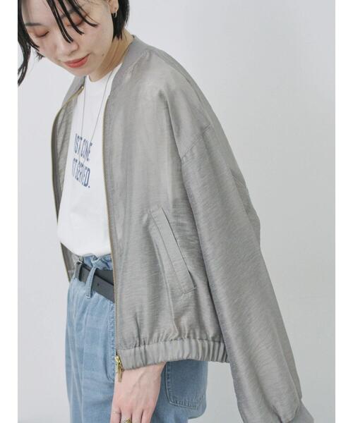 Samansa Mos2 blue（サマンサモスモスブルー）の「ダブルジップシアーブルゾン（ブルゾン・レディース・キナリ/ブルー/グレー・F）」の9枚目の写真