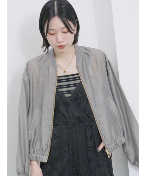 Samansa Mos2 blue（サマンサモスモスブルー）の「ダブルジップシアーブルゾン（ブルゾン・レディース・キナリ/ブルー/グレー・F）」の11枚目の写真