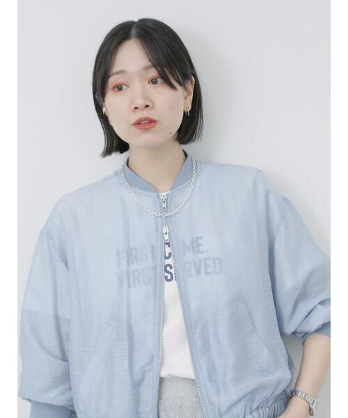 Samansa Mos2 blue（サマンサモスモスブルー）の「ダブルジップシアーブルゾン（ブルゾン・レディース・キナリ/ブルー/グレー・F）」の14枚目の写真