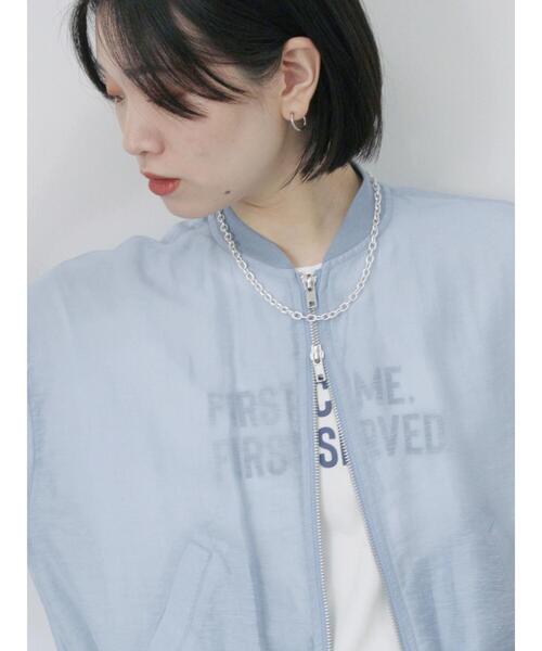 Samansa Mos2 blue（サマンサモスモスブルー）の「ダブルジップシアーブルゾン（ブルゾン・レディース・キナリ/ブルー/グレー・F）」の15枚目の写真