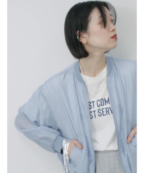 Samansa Mos2 blue（サマンサモスモスブルー）の「ダブルジップシアーブルゾン（ブルゾン・レディース・キナリ/ブルー/グレー・F）」の16枚目の写真