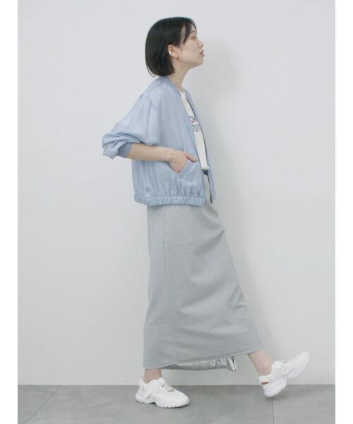 Samansa Mos2 blue（サマンサモスモスブルー）の「ダブルジップシアーブルゾン（ブルゾン・レディース・キナリ/ブルー/グレー・F）」の19枚目の写真