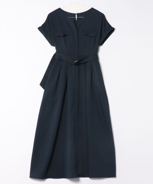 12Twelve Agenda（トゥエルブ　アジェンダ）の「両ポケブッチャーワンピース（ワンピース・レディース・ネイビー/オレンジ/ライトグレー・M）」の2枚目の写真