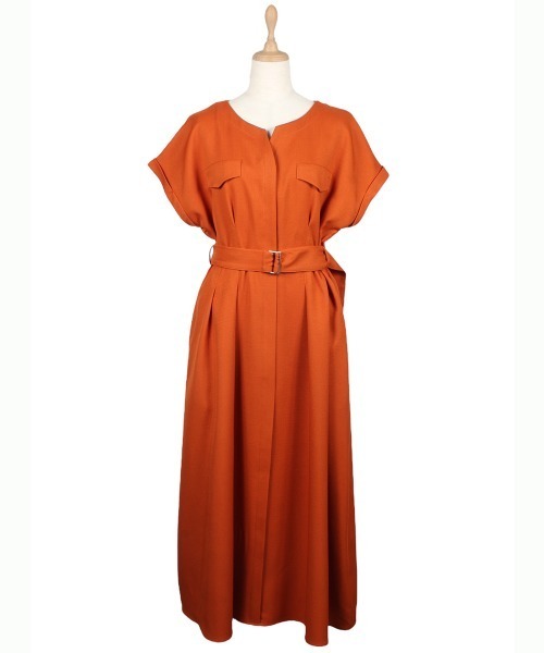 12Twelve Agenda（トゥエルブ　アジェンダ）の「両ポケブッチャーワンピース（ワンピース・レディース・ネイビー/オレンジ/ライトグレー・M）」の19枚目の写真