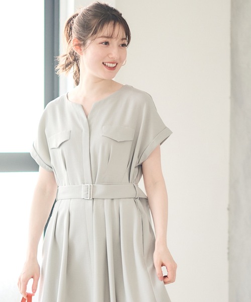 12Twelve Agenda（トゥエルブ　アジェンダ）の「両ポケブッチャーワンピース（ワンピース・レディース・ネイビー/オレンジ/ライトグレー・M）」の8枚目の写真