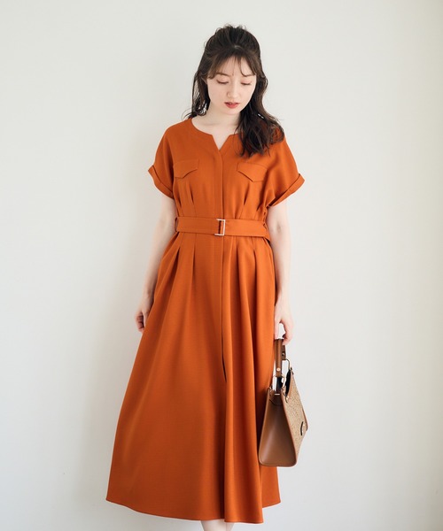 12Twelve Agenda（トゥエルブ　アジェンダ）の「両ポケブッチャーワンピース（ワンピース・レディース・ネイビー/オレンジ/ライトグレー・M）」の12枚目の写真