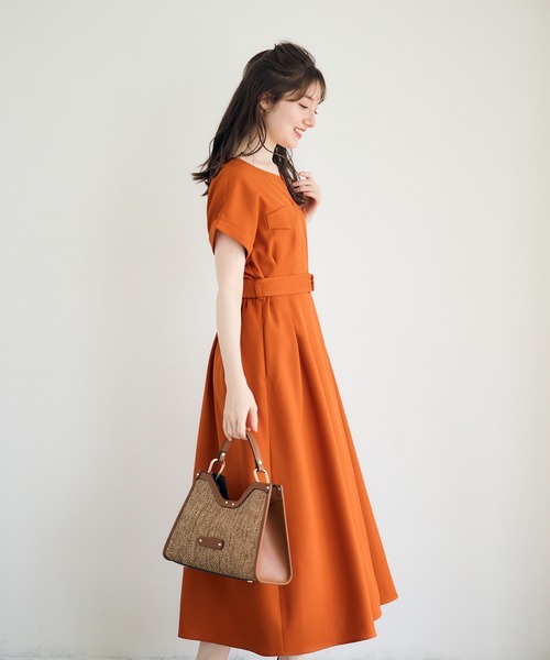 12Twelve Agenda（トゥエルブ　アジェンダ）の「両ポケブッチャーワンピース（ワンピース・レディース・ネイビー/オレンジ/ライトグレー・M）」の15枚目の写真