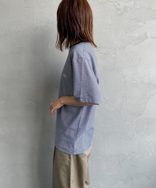 DANTON/ダントン] ワンポイントロゴ ボーダー ショートスリーブT