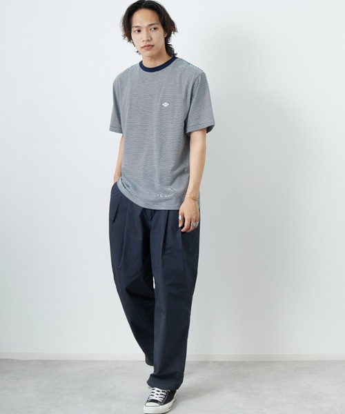 DANTON/ダントン] ワンポイントロゴ ボーダー ショートスリーブT