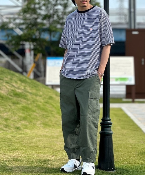 DANTON（ダントン）の「[DANTON/ダントン] ワンポイントロゴ ボーダー ショートスリーブTシャツ（Tシャツ/カットソー・レディース・ブルー/ネイビー系/ネイビー・XL/L/M/S）」の5枚目の写真