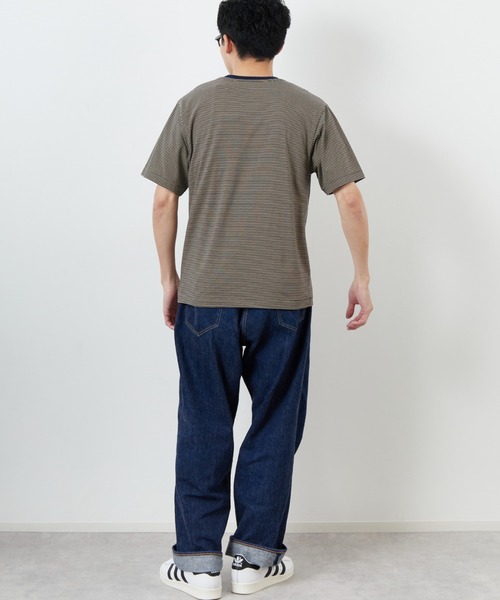 DANTON（ダントン）の「[DANTON/ダントン] ワンポイントロゴ ボーダー ショートスリーブTシャツ（Tシャツ/カットソー・レディース・ブルー/ネイビー系/ネイビー・XL/L/M/S）」の21枚目の写真