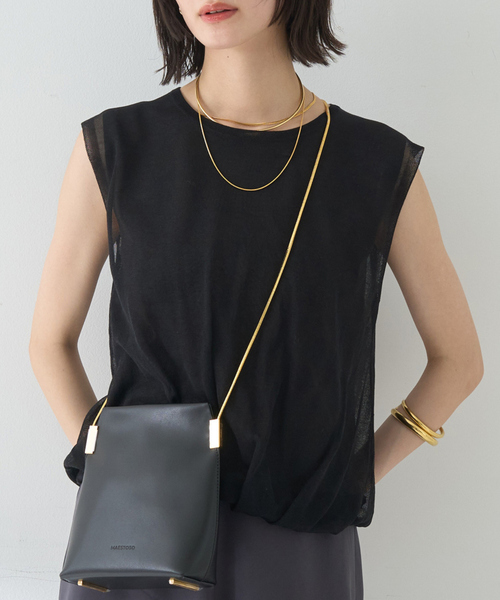 Rouge vif Anna（ルージュヴィフアンナ）の「レイヤードニットプルオーバーTシャツ（ニット/セーター・レディース・ホワイト/サックスブルー/ブラック・フリー）」の2枚目の写真