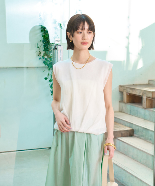 Rouge vif Anna（ルージュヴィフアンナ）の「レイヤードニットプルオーバーTシャツ（ニット/セーター・レディース・ホワイト/サックスブルー/ブラック・フリー）」の5枚目の写真