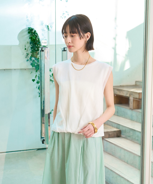 Rouge vif Anna（ルージュヴィフアンナ）の「レイヤードニットプルオーバーTシャツ（ニット/セーター・レディース・ホワイト/サックスブルー/ブラック・フリー）」の6枚目の写真