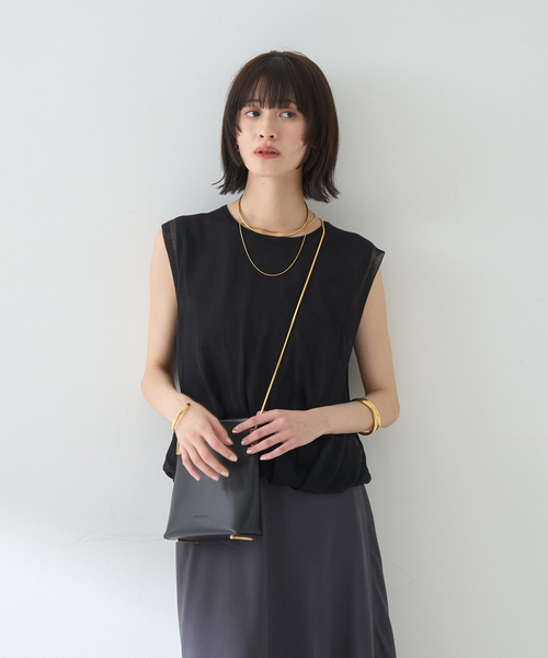 Rouge vif Anna（ルージュヴィフアンナ）の「レイヤードニットプルオーバーTシャツ（ニット/セーター・レディース・ホワイト/サックスブルー/ブラック・フリー）」の8枚目の写真