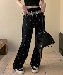 Dormiir（ドルミール）の「【Dormiir】ウエストレースリボン柄ワイドパンツ（その他パンツ）」