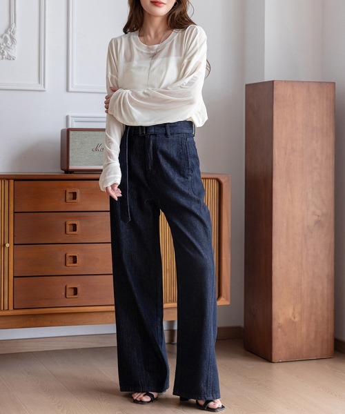 DAY CLOSET(デイ クローゼット)の「レディース 大人のこなれ感。オーバーサイズシアーメッシュトップス(シャツ/ブラウス・レディース・アイボリー/ピンク/グレー/ブラック・FREE)」の16枚目の写真